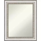 23"x29" Non-Beveled Salon Silver Bathroom Wall Mirror - Amanti Art: Modern Rectangle, Wall Mount