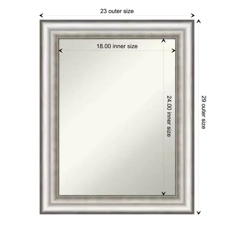 Miroir mural de salle de bain 23"x29" sans biseau - Rectangulaire moderne