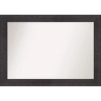 42" x 30" Rustic Plank Espresso Wall Mirror for Bathroom Vanity - Amanti Art: Includes Mounting Hardware