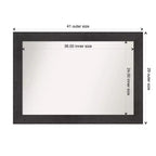 Miroir mural de salle de bain en bois gris grange 33"x27" non biseauté