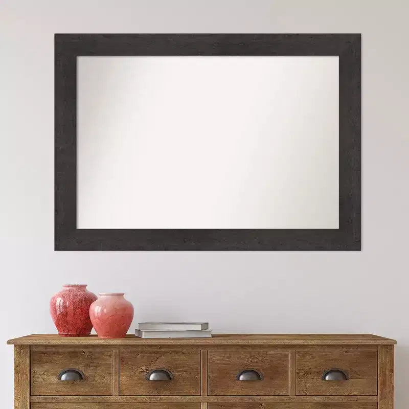 Miroir mural de salle de bain en bois gris grange 33"x27" non biseauté