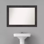 Miroir mural de salle de bain en bois gris grange 33"x27" non biseauté