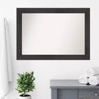 Miroir mural de salle de bain en bois gris grange 33"x27" non biseauté