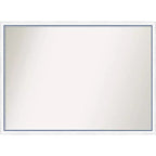 40"x29" Non-Beveled Morgan Wood Bathroom Wall Mirror White/Blue - Amanti Art: Includes Mounting Hardware, Wood Frame