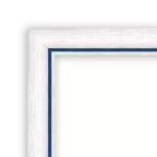 Miroir mural de salle de bain 40"x29" Morgan en bois blanc/bleu non biseauté – Matériel de montage inclus