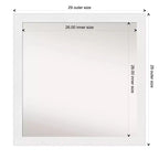 Miroir mural de salle de bain blanc étroit non biseauté 30"x30" – Matériel de fixation inclus