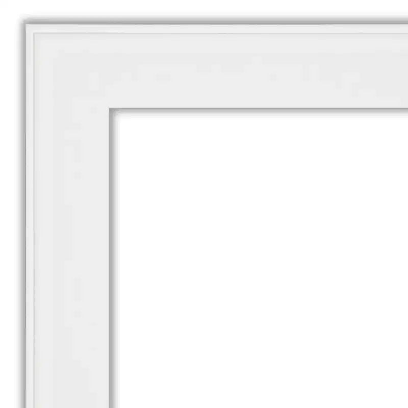 Miroir mural de salle de bain blanc étroit non biseauté 30"x30" – Matériel de fixation inclus