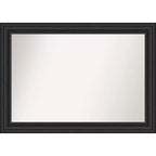 42" x 30" Non-Beveled Shipwreck Black Bathroom Wall Mirror - Amanti Art: Rectangle Vanity, Polystyrene Frame, Wall Mounted