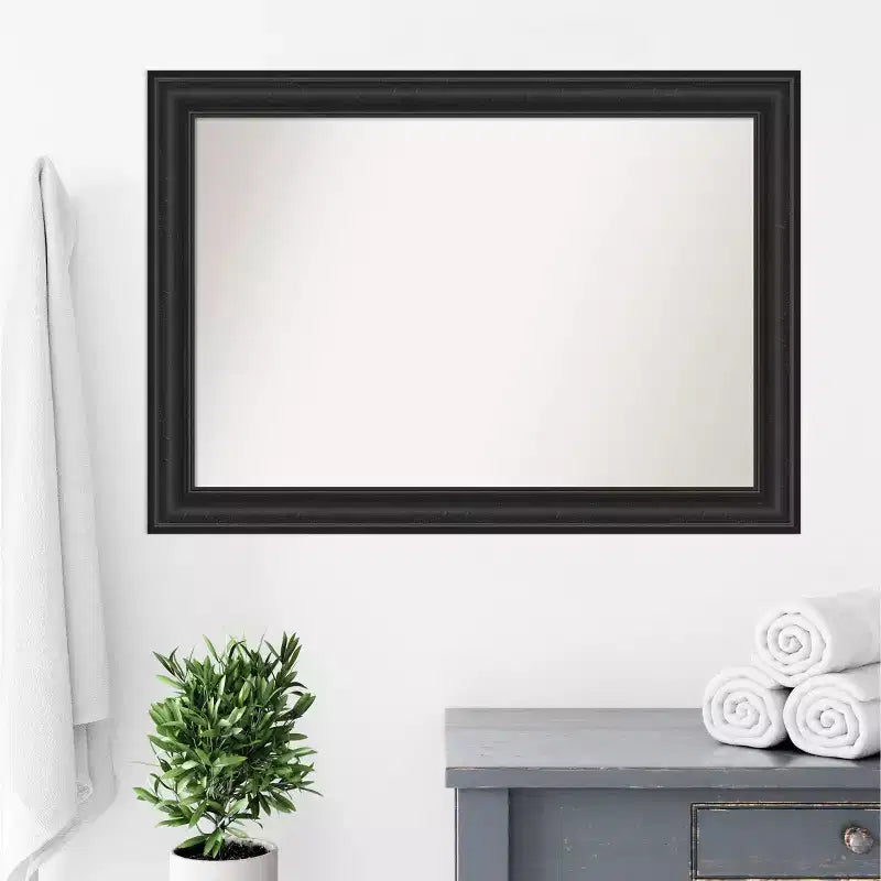 Miroir mural argenté de salon 43"x32" (bords non biseautés)