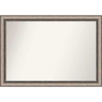 40" x 28" Non-Beveled Lyla Ornate Silver Wall Mirror - Amanti Art: Polystyrene Frame, Included Mounting Hardware