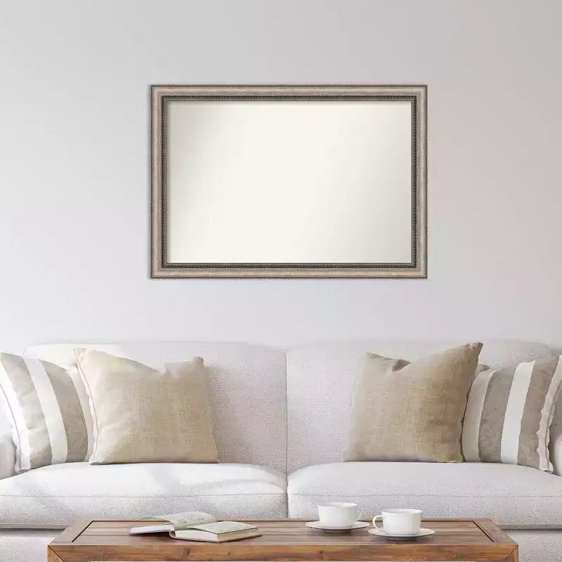 Miroir mural argenté orné non biseauté 101 x 71 cm – Cadre en polystyrène