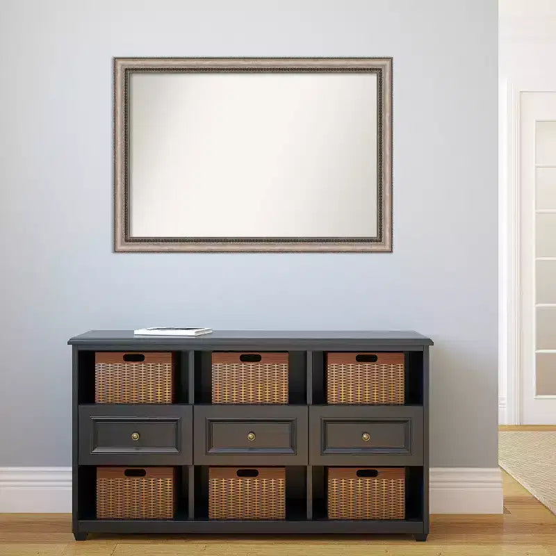 Miroir mural argenté orné non biseauté 101 x 71 cm – Cadre en polystyrène