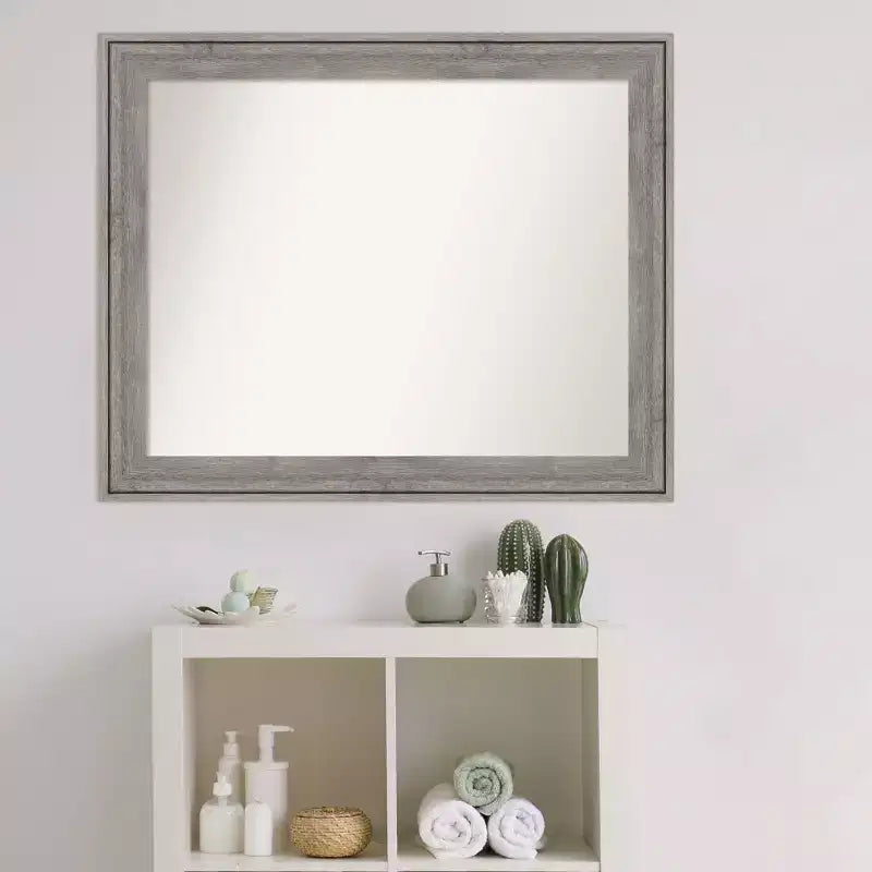 Miroir mural de salle de bain noir non biseauté 42"x30" – Rectangle, cadre en polystyrène