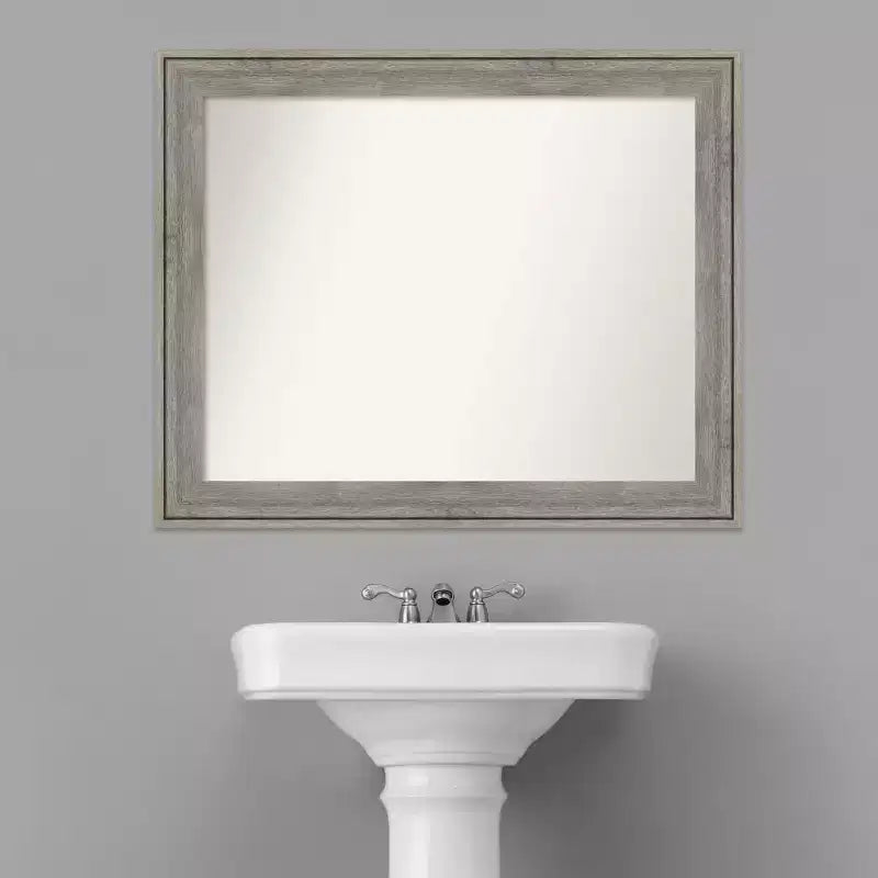 Miroir mural de salle de bain noir non biseauté 42"x30" – Rectangle, cadre en polystyrène
