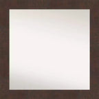 31" x 31" Non-Beveled Wildwood Brown Bathroom Wall Mirror - Amanti Art: Modern Square Vanity, Polystyrene Frame