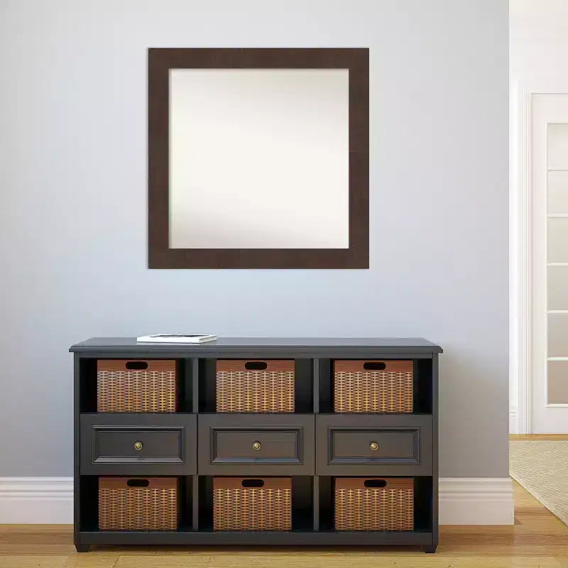 Miroir mural de salle de bain carré Wildwood Brown 31"x31" sans biseau