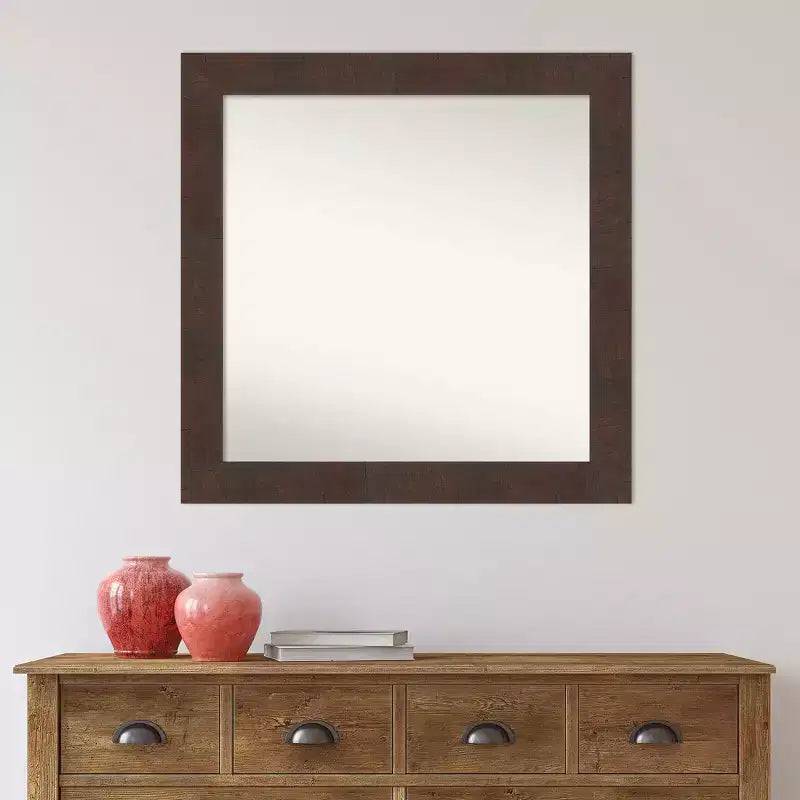 Miroir mural de salle de bain carré Wildwood Brown 31"x31" sans biseau