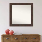 Miroir mural de salle de bain carré Wildwood Brown 31"x31" sans biseau