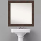 Miroir mural de salle de bain carré Wildwood Brown 31"x31" sans biseau