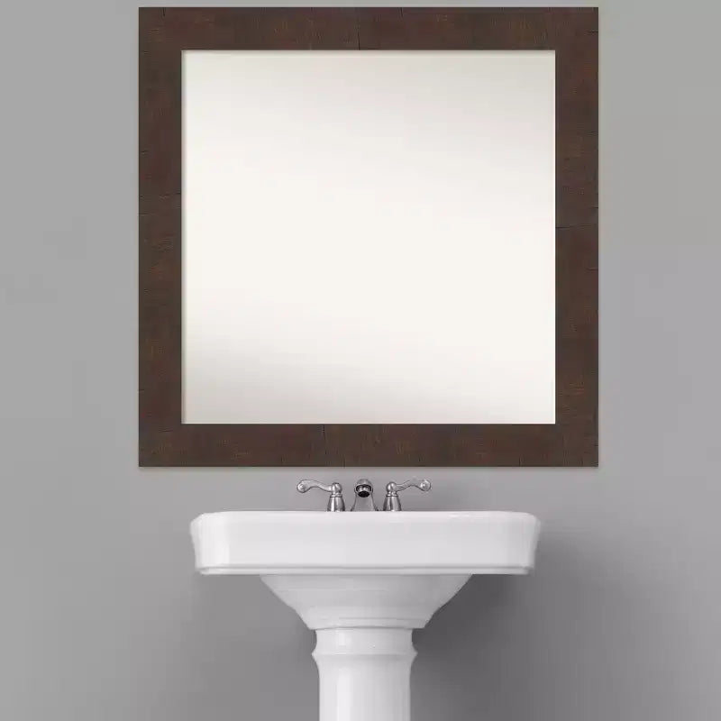 Miroir mural de salle de bain carré Wildwood Brown 31"x31" sans biseau