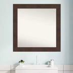 Miroir mural de salle de bain carré Wildwood Brown 31"x31" sans biseau