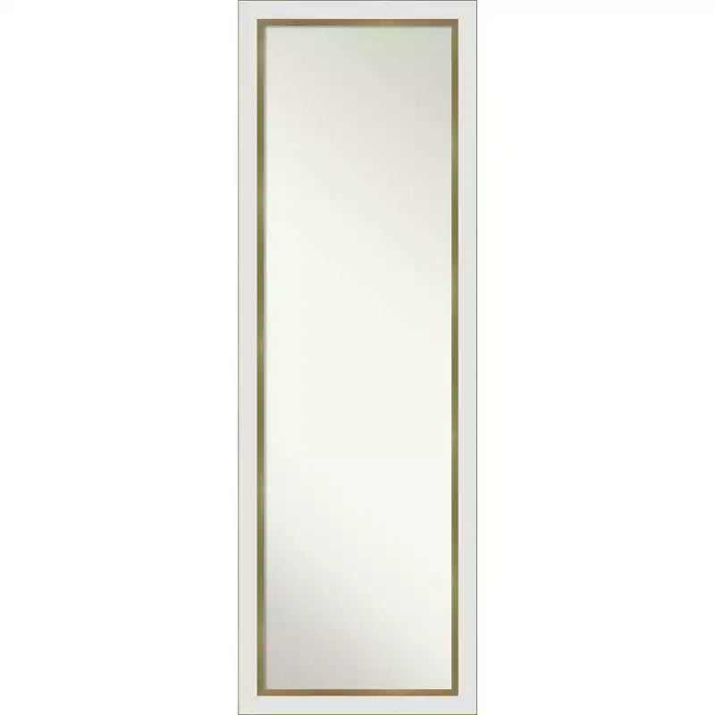 17" x 51" Non-Beveled Eva White Gold Narrow Full Length on The Door Mirror - Amanti Art