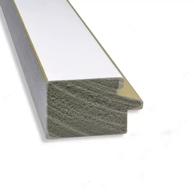 Miroir de porte étroit 17"x51" blanc doré sans biseau sur toute la longueur
