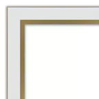 Miroir de porte étroit 17"x51" blanc doré sans biseau sur toute la longueur