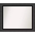 Amanti Art 33" x 27" Non-Beveled Tuxedo Black Bathroom Wall Mirror: Rectangle, Polystyrene Frame, Includes Mounting Hardware