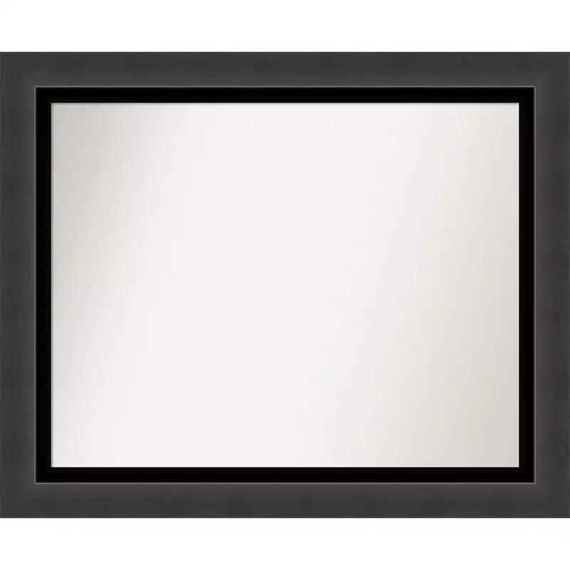 Amanti Art 33" x 27" Non-Beveled Tuxedo Black Bathroom Wall Mirror: Rectangle, Polystyrene Frame, Includes Mounting Hardware