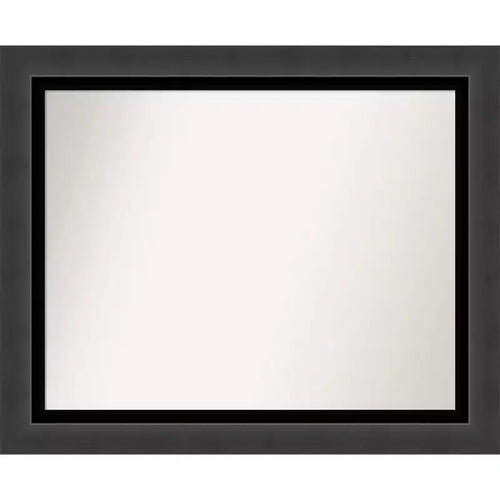 Amanti Art 33" x 27" Non-Beveled Tuxedo Black Bathroom Wall Mirror: Rectangle, Polystyrene Frame, Includes Mounting Hardware