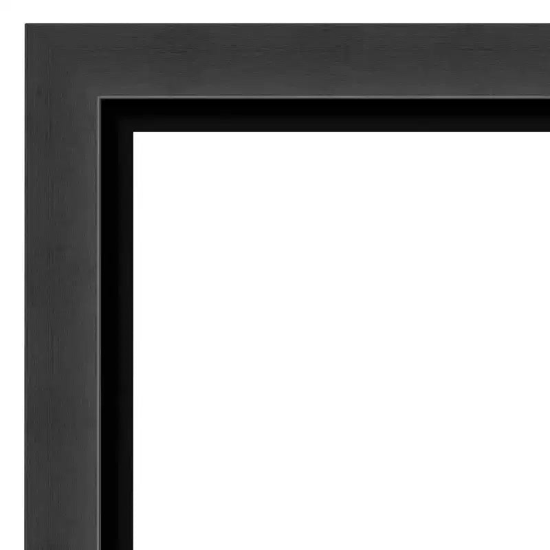 Miroir mural de salle de bain 33"x27" noir tuxedo sans biseau – Rectangulaire, cadre en polystyrène