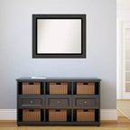 Miroir mural de salle de bain 33"x27" noir tuxedo sans biseau – Rectangulaire, cadre en polystyrène