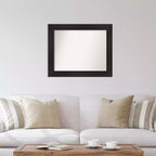 Miroir mural non biseauté 34"x28" Espresso – Cadre en polystyrène