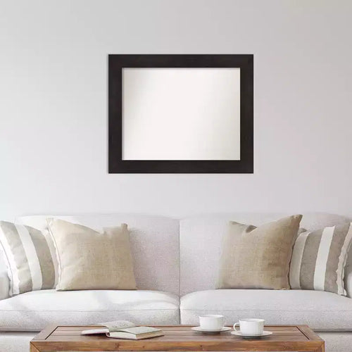 Miroir mural non biseauté 34"x28" Espresso – Cadre en polystyrène