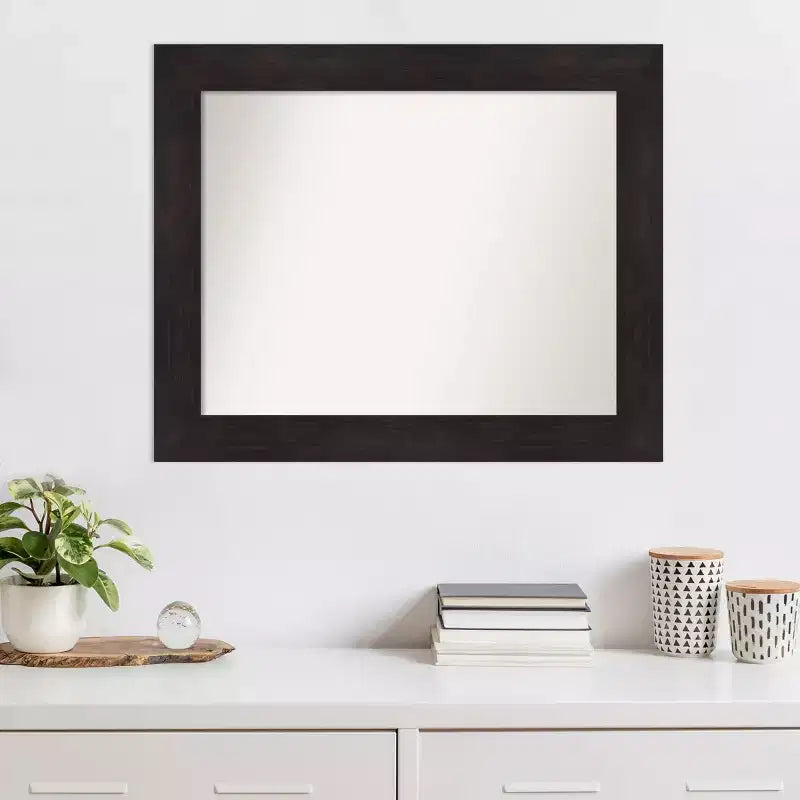 Miroir mural non biseauté 34"x28" Espresso – Cadre en polystyrène
