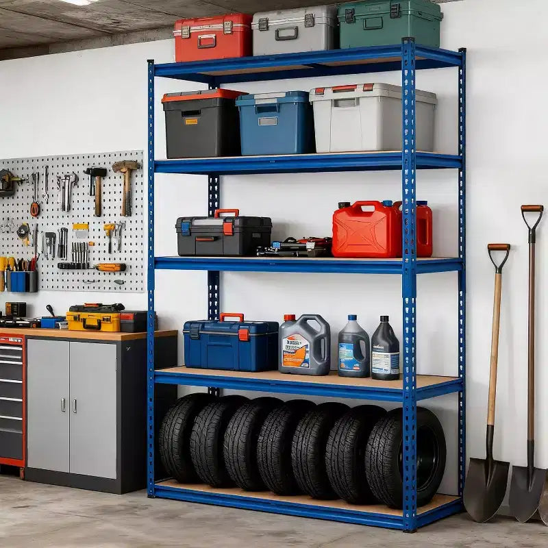 Étagères de rangement de garage à 5 niveaux, unité de rayonnage métallique d'une capacité de 1134 kg pour garage, usage industriel, entrepôt, cuisine, placard, 122 L x 46 P x 180 H cm