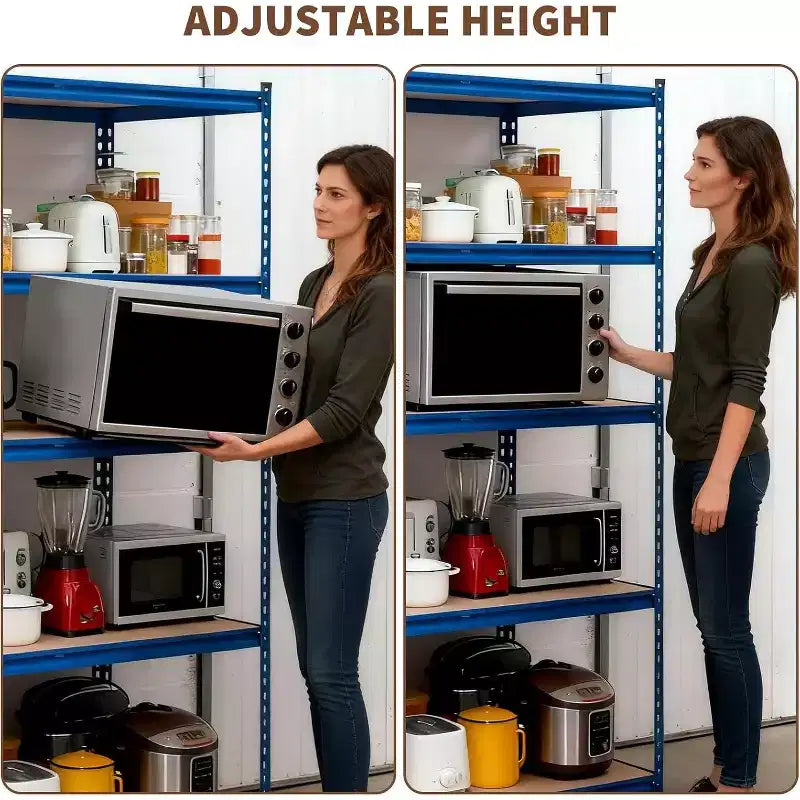 Étagères de rangement de garage à 5 niveaux, unité de rayonnage métallique d'une capacité de 1134 kg pour garage, usage industriel, entrepôt, cuisine, placard, 122 L x 46 P x 180 H cm