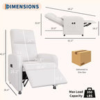 Fauteuil inclinable électrique avec massage, chaleur, poches de rangement et USB – Fauteuil de cinéma maison en similicuir