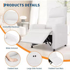 Fauteuil inclinable électrique avec massage, chaleur, poches de rangement et USB – Fauteuil de cinéma maison en similicuir