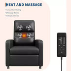 Fauteuil inclinable électrique avec massage, chaleur, poches de rangement et USB – Fauteuil de cinéma maison en similicuir