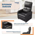 Fauteuil inclinable électrique avec massage, chaleur, poches de rangement et USB – Fauteuil de cinéma maison en similicuir