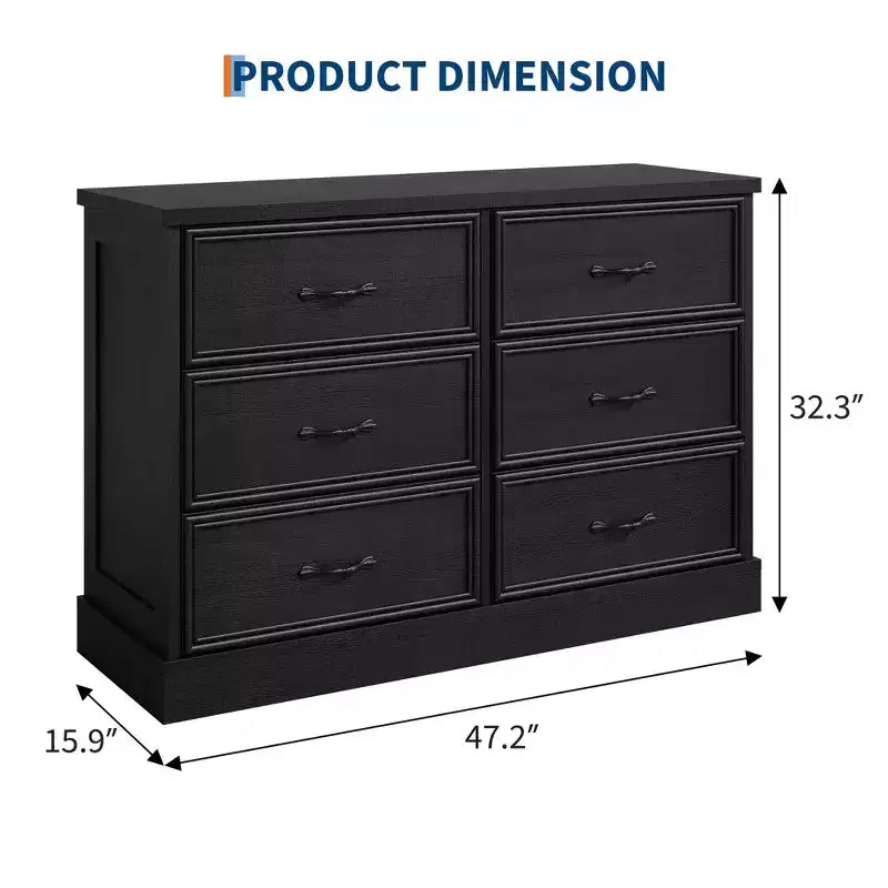 Table de Chevet Moderne avec Tiroirs, Meuble de Rangement, Parfaite pour la Chambre, Organisateur de Tiroirs, Bois Robuste, Design Compact, Grain de Bois Noir