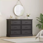 Table de Chevet Moderne avec Tiroirs, Meuble de Rangement, Parfaite pour la Chambre, Organisateur de Tiroirs, Bois Robuste, Design Compact, Grain de Bois Noir