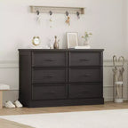 Table de Chevet Moderne avec Tiroirs, Meuble de Rangement, Parfaite pour la Chambre, Organisateur de Tiroirs, Bois Robuste, Design Compact, Grain de Bois Noir