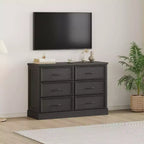 Table de Chevet Moderne avec Tiroirs, Meuble de Rangement, Parfaite pour la Chambre, Organisateur de Tiroirs, Bois Robuste, Design Compact, Grain de Bois Noir