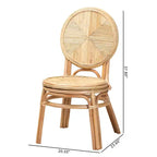 Chaise de salle à manger en rotin – Marron naturel, Aucun assemblage, Cadre en bois