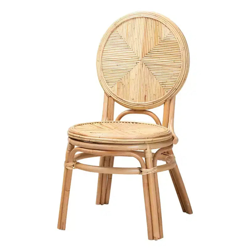 Chaise de salle à manger en rotin – Marron naturel, Aucun assemblage, Cadre en bois