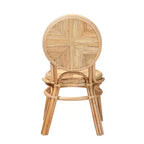 Chaise de salle à manger en rotin – Marron naturel, Aucun assemblage, Cadre en bois
