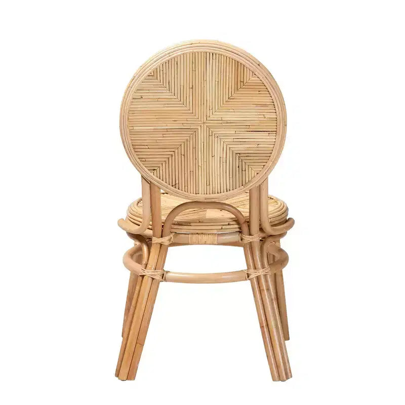 Chaise de salle à manger en rotin – Marron naturel, Aucun assemblage, Cadre en bois